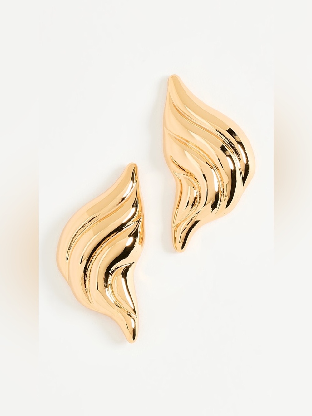HEAVEN MAYHEM • 18k Gold Plated Sculpted Croissant Wave Statement Earrings